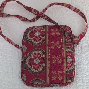 Red Patterned Women's Crossbody Quilted Bag
